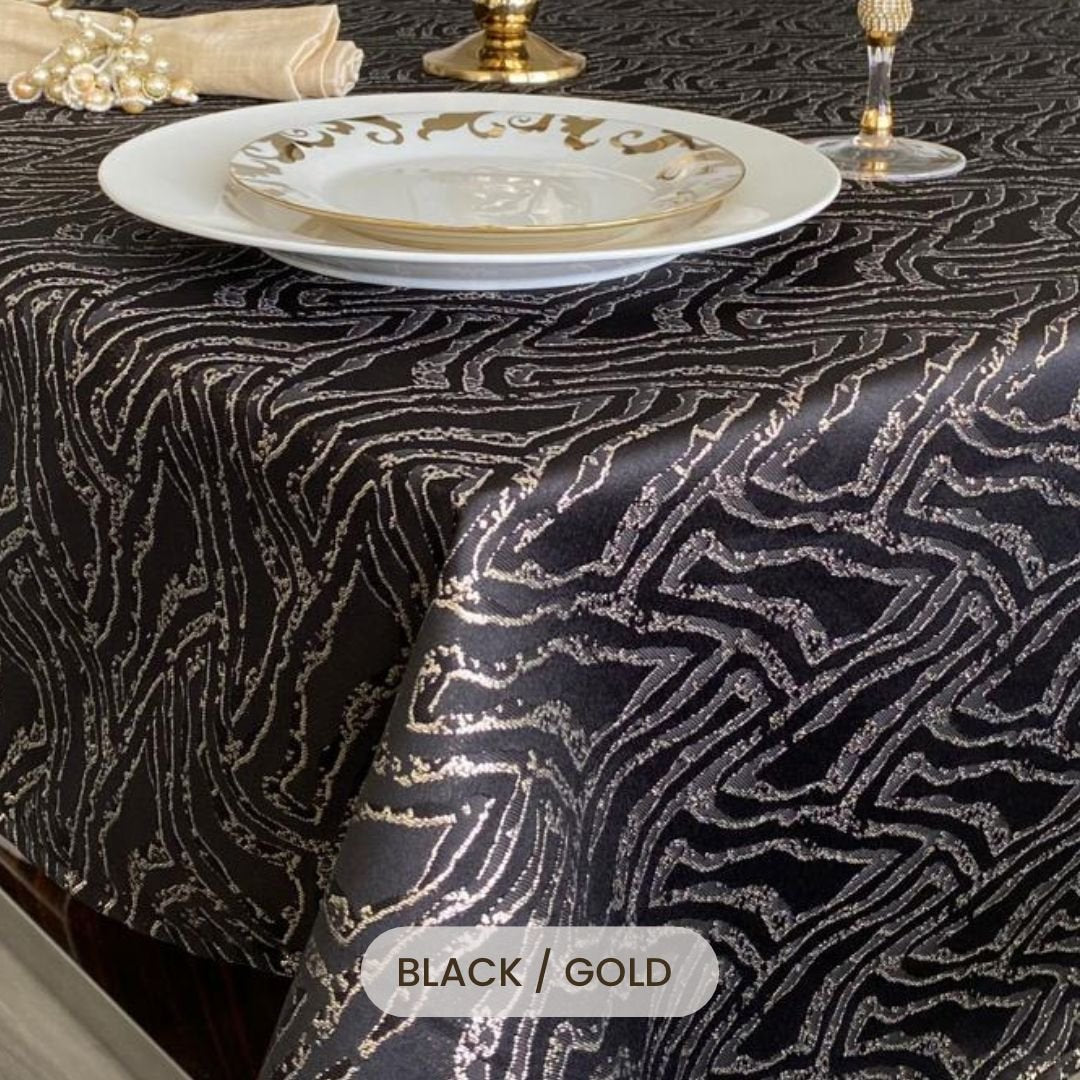 Daniella Black Gold Table Cloth