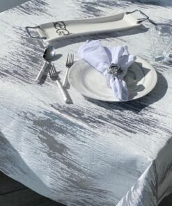 Metallic print : Paris White / Silver Table Cloth