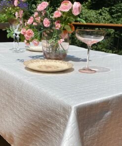 Square White Rose Gold Table Cloth