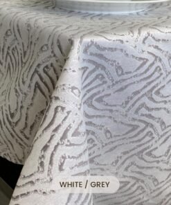 Daniella White Grey Table Cloth